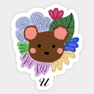 Cute "U" initial Sticker